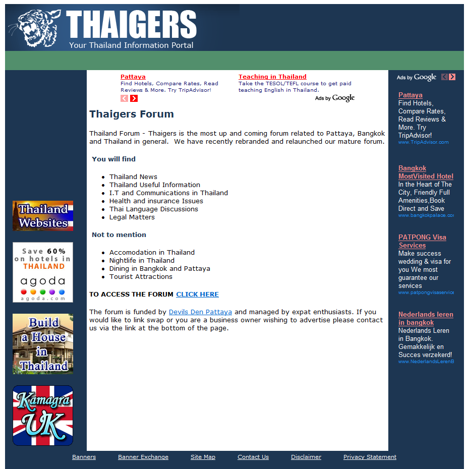 Thaigers Thailand Information